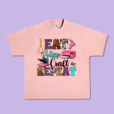 Eat Sleep Craft Repeat Urban Heavy Tee Designed By Ranaportraitstore