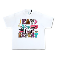 White eat sleep craft repeat Urban Heavy Tee - RanaPortraitStore