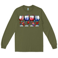 Army Green American wine glasses Long Sleeve Tee - Zillion Design Studio