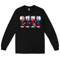 Black American wine glasses Long Sleeve Tee - Zillion Design Studio