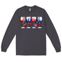 Smoke American wine glasses Long Sleeve Tee - Zillion Design Studio