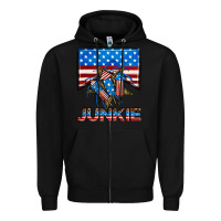 Black American junkie Zipper Hoodie - Neo Western