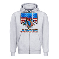 Heather Grey American junkie Zipper Hoodie - Neo Western