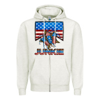 Oatmeal Heather American junkie Zipper Hoodie - Neo Western