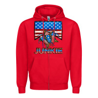 Red American junkie Zipper Hoodie - Neo Western