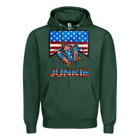 Sports Green American junkie Zipper Hoodie - Neo Western