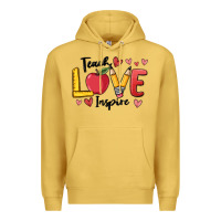 Antique Gold teach love inspire Premium Hoodie - MaliasSmallBusiness