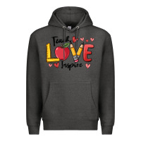 Charcoal Heather teach love inspire Premium Hoodie - MaliasSmallBusiness