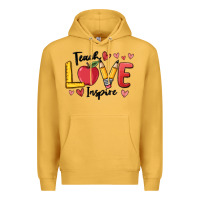 Mustard teach love inspire Premium Hoodie - MaliasSmallBusiness