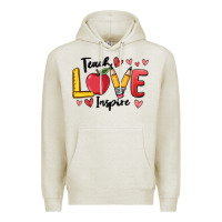 Oatmeal Heather teach love inspire Premium Hoodie - MaliasSmallBusiness