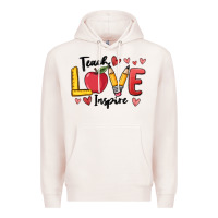 Pale Pink teach love inspire Premium Hoodie - MaliasSmallBusiness