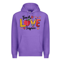 Purple teach love inspire Premium Hoodie - MaliasSmallBusiness