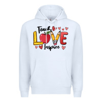 White teach love inspire Premium Hoodie - MaliasSmallBusiness