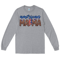 Heather Grey American mama Long Sleeve Tee - Zillion Design Studio
