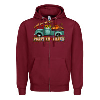 Burgundy meet me af the pumpkin patch Zipper Hoodie - CowhideDigitalArt