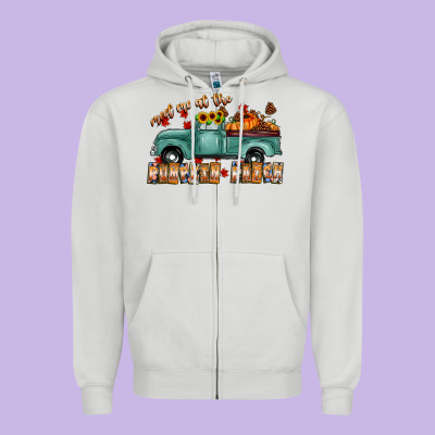 Meet Me Af The Pumpkin Patch Zipper Hoodie Designed By Cowhidedigitalart