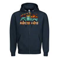 Navy meet me af the pumpkin patch Zipper Hoodie - CowhideDigitalArt