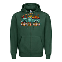 Sports Green meet me af the pumpkin patch Zipper Hoodie - CowhideDigitalArt