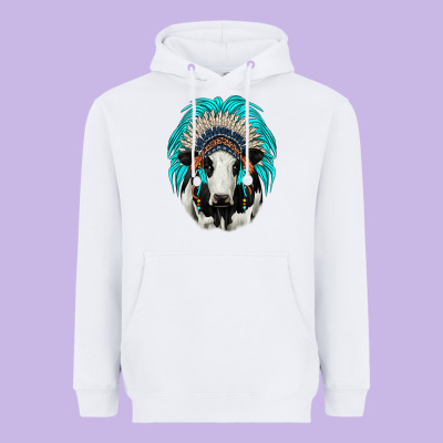 Holstein Indian Headdress Heavyweight Hoodie Designed By Jahusdesignshop