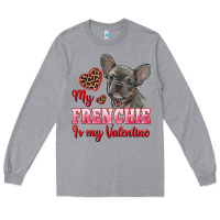 Heather Grey my frenchie is my valentine Long Sleeve Tee - RanaPortraitStore