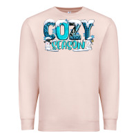 Pale Pink cozy season with snowman ado Premium Sweatshirt - AdoDesignShop