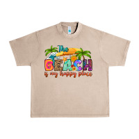 French Oak the beach is my happy place Urban Heavy Tee - RanaPortraitStore