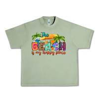 Oil Green the beach is my happy place Urban Heavy Tee - RanaPortraitStore