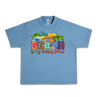 Pebble Blue the beach is my happy place Urban Heavy Tee - RanaPortraitStore