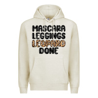 Oatmeal Heather mascara leopard done Premium Hoodie - MaliasSmallBusiness