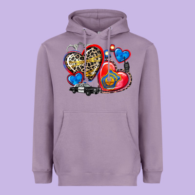 Western Leopard  Police Hearts Heavyweight Hoodie Designed By Adodesignshop