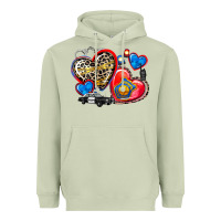 Matcha western leopard  police hearts Heavyweight Hoodie - AdoDesignShop