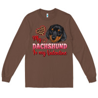 Chestnut my dachshund is my valentine Long Sleeve Tee - RanaPortraitStore
