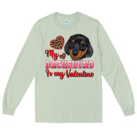 Matcha my dachshund is my valentine Long Sleeve Tee - RanaPortraitStore