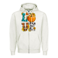 Oatmeal Heather love pumpkin Zipper Hoodie - HRA Design Shop