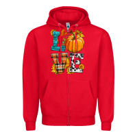 Red love pumpkin Zipper Hoodie - HRA Design Shop
