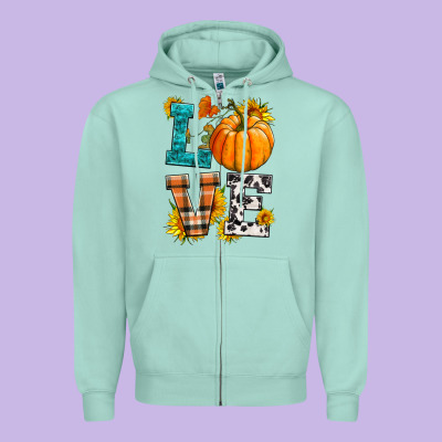 Love Pumpkin Zipper Hoodie Designed By Hra Design Shop