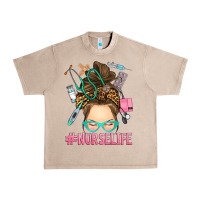 French Oak messy bun nurse life Urban Heavy Tee - RanaPortraitStore