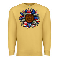 Antique Gold sunflower american flag Premium Sweatshirt - JahusDesignShop