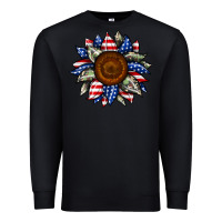 Black sunflower american flag Premium Sweatshirt - JahusDesignShop