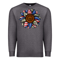Charcoal Heather sunflower american flag Premium Sweatshirt - JahusDesignShop