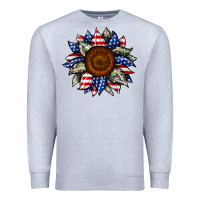Heather Grey sunflower american flag Premium Sweatshirt - JahusDesignShop