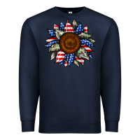 Navy sunflower american flag Premium Sweatshirt - JahusDesignShop