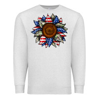 Oatmeal Heather sunflower american flag Premium Sweatshirt - JahusDesignShop