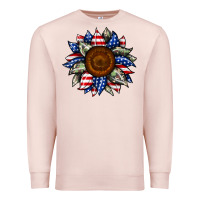 Pale Pink sunflower american flag Premium Sweatshirt - JahusDesignShop