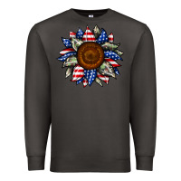 Smoke sunflower american flag Premium Sweatshirt - JahusDesignShop