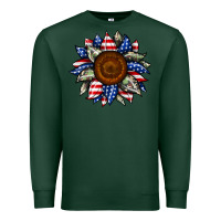 Sports Green sunflower american flag Premium Sweatshirt - JahusDesignShop