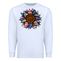 White sunflower american flag Premium Sweatshirt - JahusDesignShop
