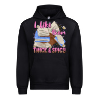 Black i like them thick and spicy Urban Hoodie - MaliasSmallBusiness