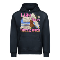 Navy i like them thick and spicy Urban Hoodie - MaliasSmallBusiness