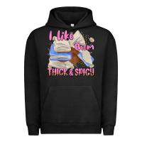 Pigment Black i like them thick and spicy Urban Hoodie - MaliasSmallBusiness